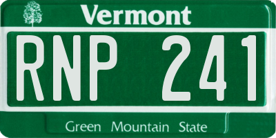 VT license plate RNP241