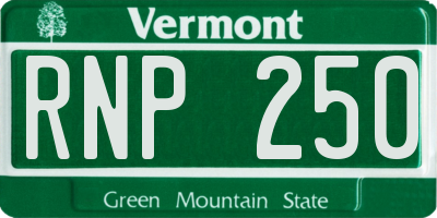 VT license plate RNP250