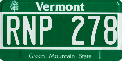 VT license plate RNP278