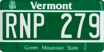VT license plate RNP279