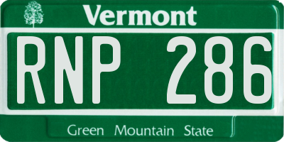 VT license plate RNP286
