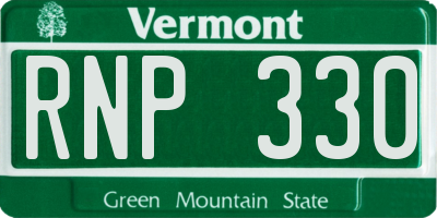 VT license plate RNP330