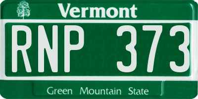 VT license plate RNP373