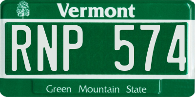 VT license plate RNP574