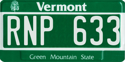 VT license plate RNP633
