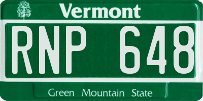 VT license plate RNP648