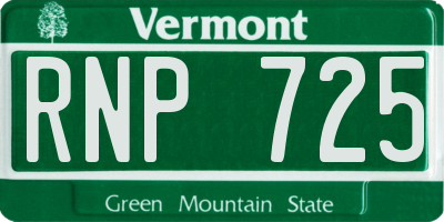 VT license plate RNP725