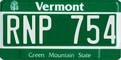 VT license plate RNP754