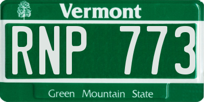 VT license plate RNP773