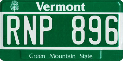 VT license plate RNP896