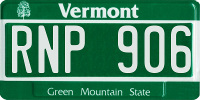 VT license plate RNP906