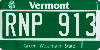 VT license plate RNP913