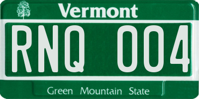 VT license plate RNQ004