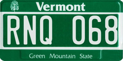VT license plate RNQ068