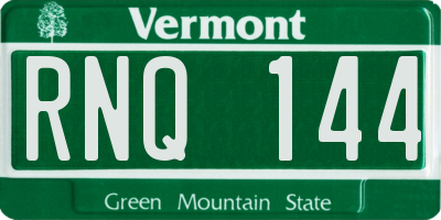 VT license plate RNQ144