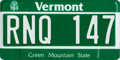 VT license plate RNQ147
