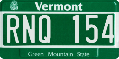 VT license plate RNQ154