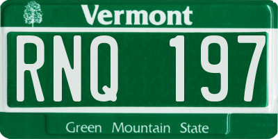 VT license plate RNQ197