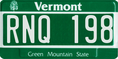VT license plate RNQ198