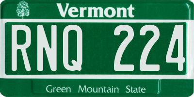 VT license plate RNQ224