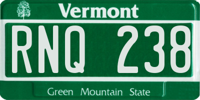 VT license plate RNQ238