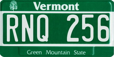 VT license plate RNQ256