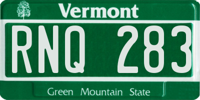 VT license plate RNQ283
