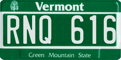 VT license plate RNQ616