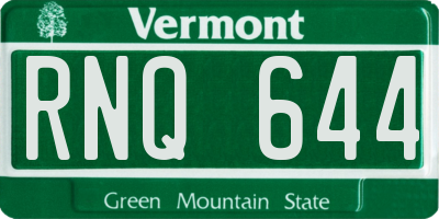 VT license plate RNQ644