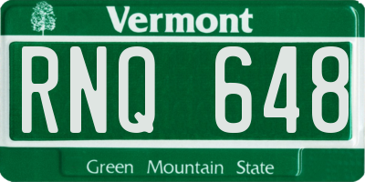 VT license plate RNQ648