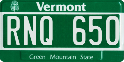 VT license plate RNQ650