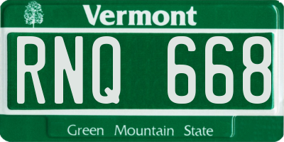 VT license plate RNQ668