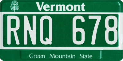 VT license plate RNQ678