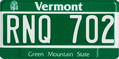 VT license plate RNQ702