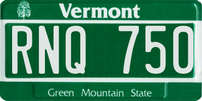VT license plate RNQ750