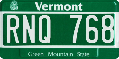 VT license plate RNQ768