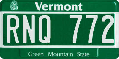 VT license plate RNQ772
