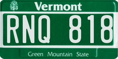 VT license plate RNQ818