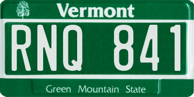 VT license plate RNQ841