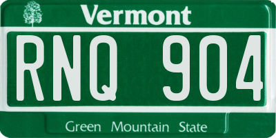 VT license plate RNQ904