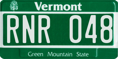 VT license plate RNR048