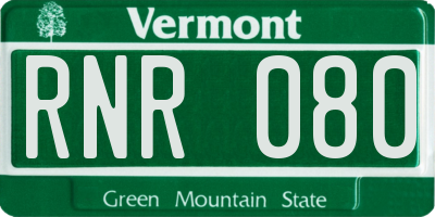 VT license plate RNR080