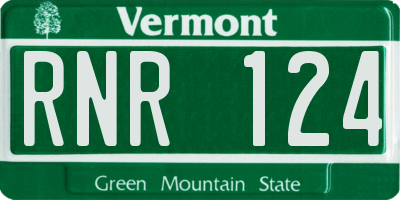 VT license plate RNR124