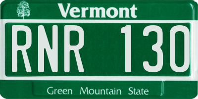 VT license plate RNR130