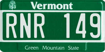 VT license plate RNR149