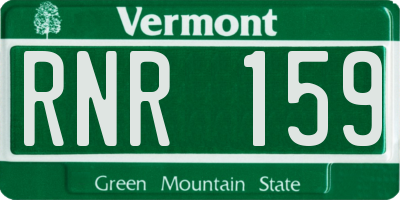 VT license plate RNR159