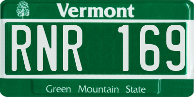 VT license plate RNR169