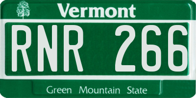 VT license plate RNR266