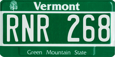 VT license plate RNR268