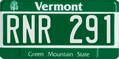 VT license plate RNR291